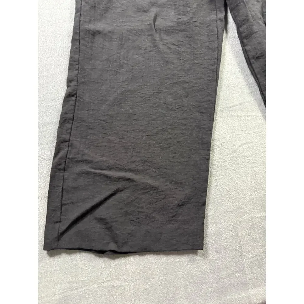 Never Worn‎ - H&M Linen/Viscose Black Pants Crop Wide Leg Flowy Size Medium